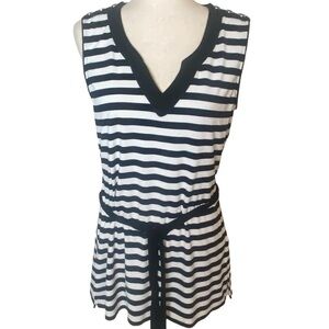 White house black market striped tunic nautical size L